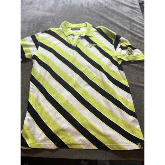 VTG Coogi Polo Shirt Men’s 3XL Striped Colorful Y2K 2000s Hip Hop Green Kangaroo - Picture 1 of 8
